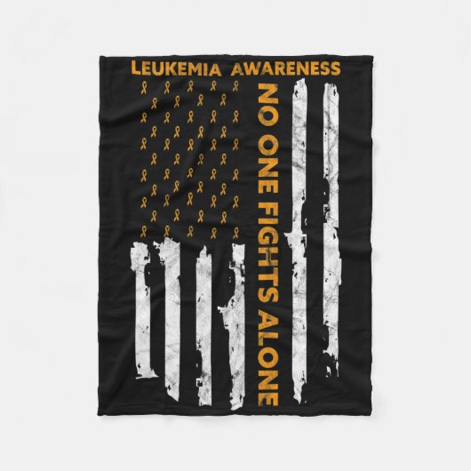 白血病認識度月米国国旗I'A Warri フリースブランケット (正面)