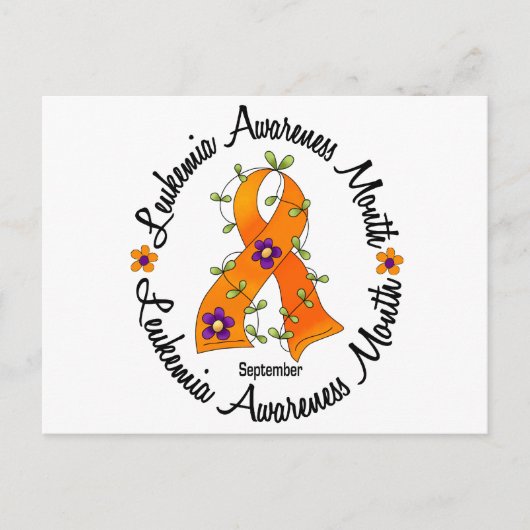 白血病認識度月花のリボン3 ポストカード (正面)