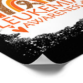 白血病認識度漂白レインボーオレンジリボン ポスター (角)