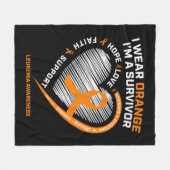 白血病認識度生存者男性女性キッズルーカム フリースブランケット (正面(横))