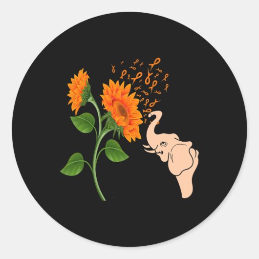 白血病認識度花 ラウンドシール (正面)