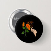 白血病認識度花 缶バッジ (正面&裏面)