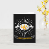 白血病認識度衣服オレンジリボングラフィック カード (黄色い花)