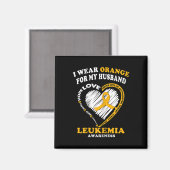 白血病認識度 – 私は夫のために衣服オレンジ マグネット (正面/裏面)