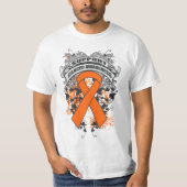 白血病-クールなサポート認識度のスローガン Tシャツ (正面)