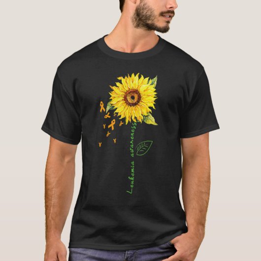 白血病 啓発 ヒマワリ 2 Tシャツ (正面)