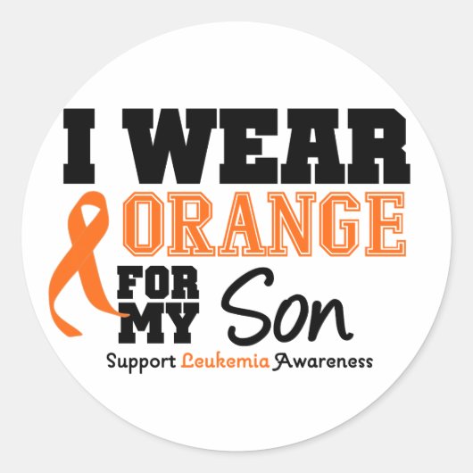 白血病I衣服オレンジ ラウンドシール (正面)