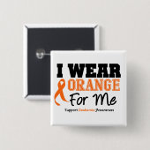 白血病I衣服オレンジ 缶バッジ (正面&裏面)