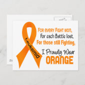 白血病I誇らしげ衣服オレンジ ポストカード (正面/裏面)