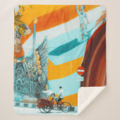 白衣を着た女性の近くに立つ黒いジャケットの男性 シェルパブランケット (正面)