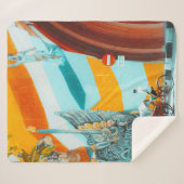 白衣を着た女性の近くに立つ黒いジャケットの男性 シェルパブランケット (正面(横))