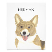 白衣パーソナライズされたのコルギアート フォトプリント            (正面)