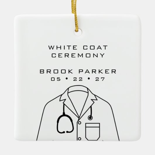 白衣モダン式おめでとう セラミックオーナメント (正面)