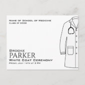 白衣モダン式の卒業 案内ポストカード (正面)