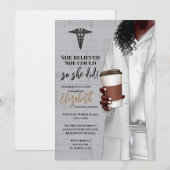 白衣 医学部 卒業式 招待状 (正面/裏面)