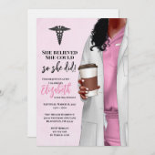 白衣 医学部 卒業 招待状 (正面/裏面)