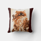 白褐色のグリーンバラ付き子猫 クッション (裏面)