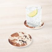 白褐色の牛革 コースター (側面)