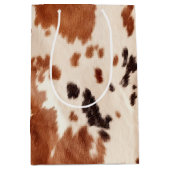 白褐色の牛革 ミディアムペーパーバッグ (正面)