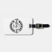 白警告に黒の旅が進む ラゲッジタグ (正面横)