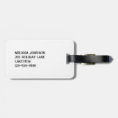 白警告に黒の旅が進む ラゲッジタグ (裏面横)