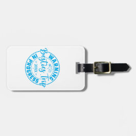 白警告色で青い旅が進む ラゲッジタグ