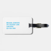 白警告色で青い旅が進む ラゲッジタグ (裏面横)