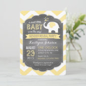 白象のシェブロンの性別がベビーシャワーを明かす 招待状 (スタンド正面)