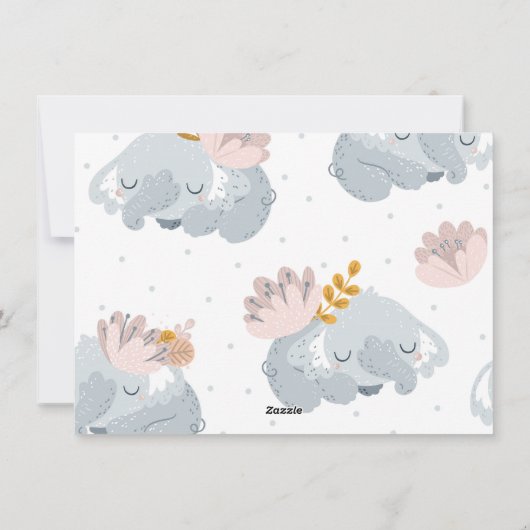 白象の花がベビーを願う シーズンカード (裏面)