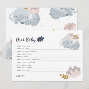 白象の花がベビーを願う シーズンカード