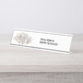 白質採用モダンマネージャのデスク名プレート デスクネームプレート (正面)