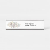 白質採用モダンマネージャのデスク名プレート デスクネームプレート (正面)