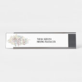 白質採用モダンマネージャのデスク名プレート デスクネームプレート (正面)