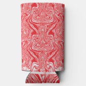 白赤と白い背中の模様の像 スリム缶クーラー (裏面)