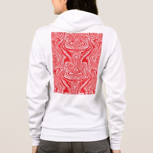 白赤と白い背中の模様の像 パーカ (裏面)