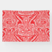 白赤と白い背中の模様の像 横断幕 (横)