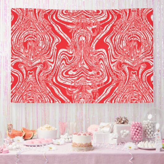 白赤と白い背中の模様の像 横断幕 (パーティー)