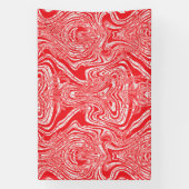 白赤と白い背中の模様の像 横断幕 (縦)