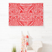 白赤と白い背中の模様の像 横断幕 (インサイチュ)