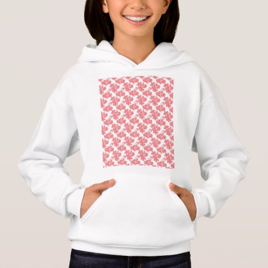 白赤と白い背景の花柄 (正面)