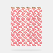 白赤と白い背景の花柄 アクリルサイン (正面)