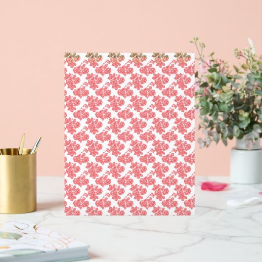 白赤と白い背景の花柄 アクリルサイン (ウェディング)