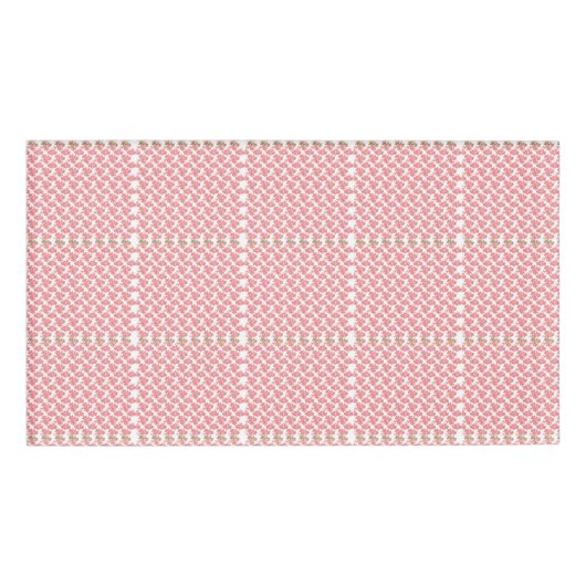 白赤と白い背景の花柄 名札 (正面)