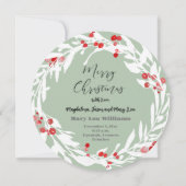 白赤の花輪 新生児 シーズンカード (裏面)