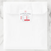 白赤アレルギー警告シール お菓子 ケーキ 食品ラベル スクエアシール (バッグ)