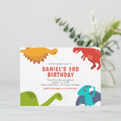 白赤グランギー恐竜誕生日招待状 招待状 (スタンド正面)