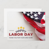 白赤シンプル労働日 ポストカード (正面/裏面)