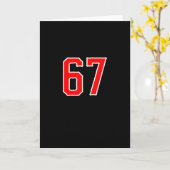 白赤スポーツチームナンバー#67スウェット カード (黄色い花)