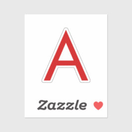 白赤モダンモノグラムイニシャル文字 シール