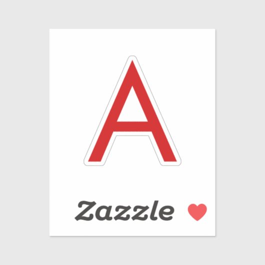 白赤モダンモノグラムイニシャル文字 シール (シート)